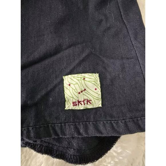 SkunkFunk SKFK Zuria Women's Y2K Blue Star Hooded Blue Ruched Button Up Jacket M - Picture 8 of 11